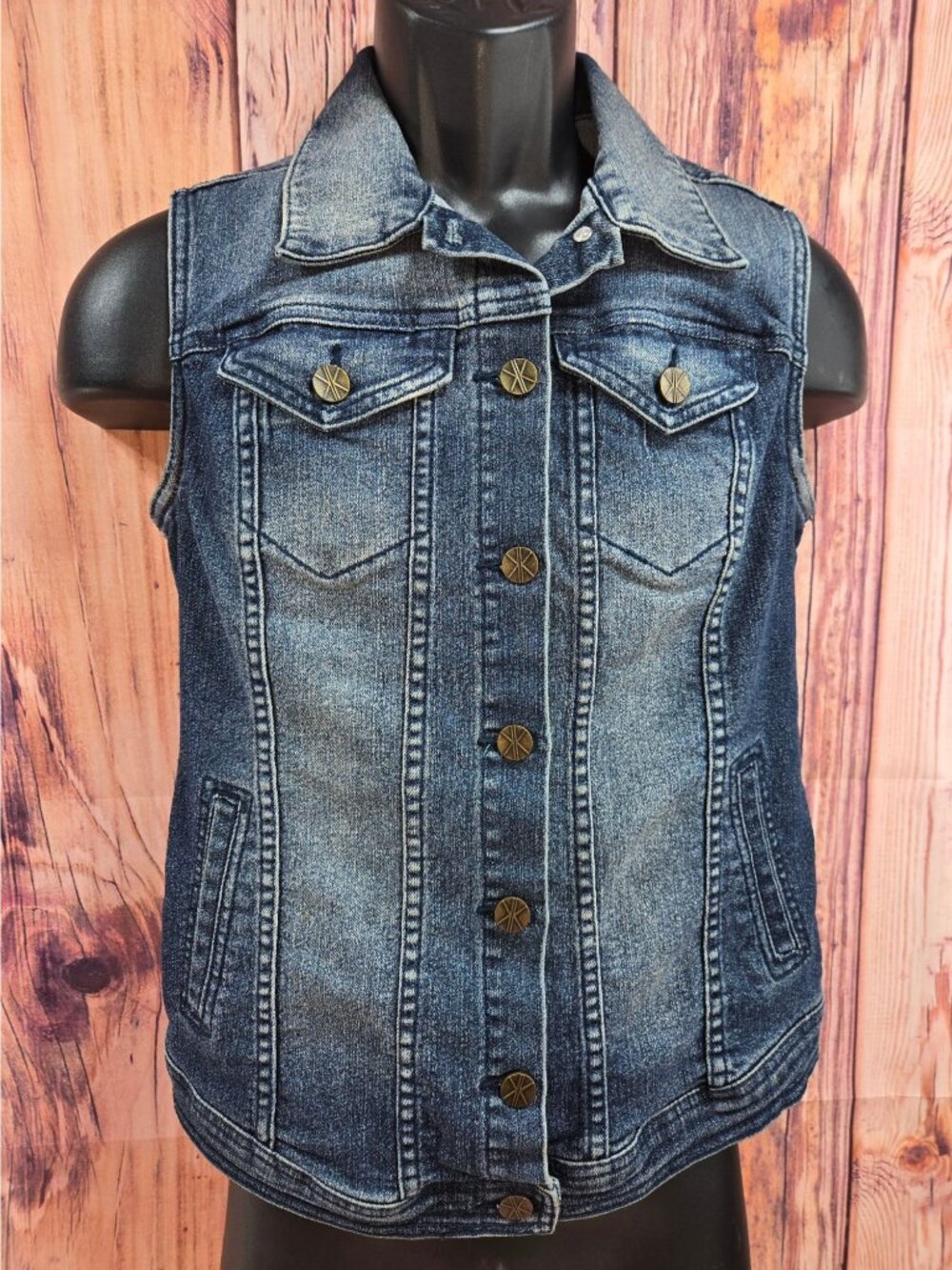 Kardashian Kollection Womens Jean Vest Small